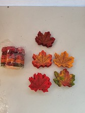 2 Pk Fall Artificial Maple Leaves 5 Styles 3x2" Gradient Color Fake Free Shippin
