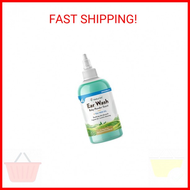 NaturVet Ear Wash w/Tea Tree Oil (Aloe & Baby Powder Scent) 