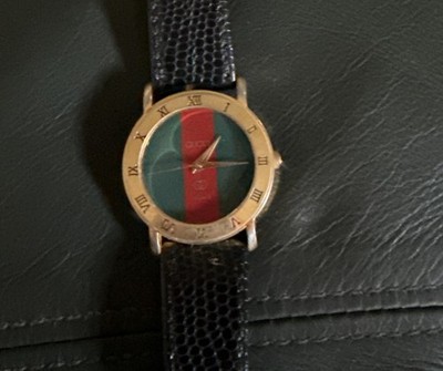 Vintage GUCCI 3000L Sherry line Red Green Gold Quartz Ladie's