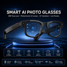 AI Smart Glasses 8MP Camera 4k HD Video Real-Time Translation Image Recognition