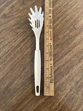 Vintage Ekco Almond Spaghetti Pasta Fork Nylon Kitchen Utensil Made in USA