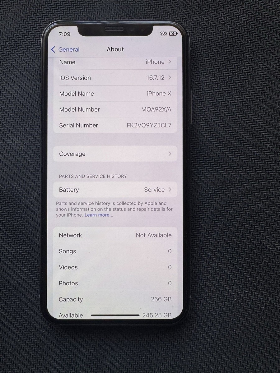 Apple iPhone X - 256GB - Space Grey (Unlocked) A1865 (CDMA +