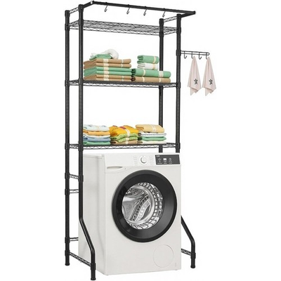 #ad The Washer and Dryer Storage Shelf 3 Tier Laundry Room Drying Rack with Hanger $48.99