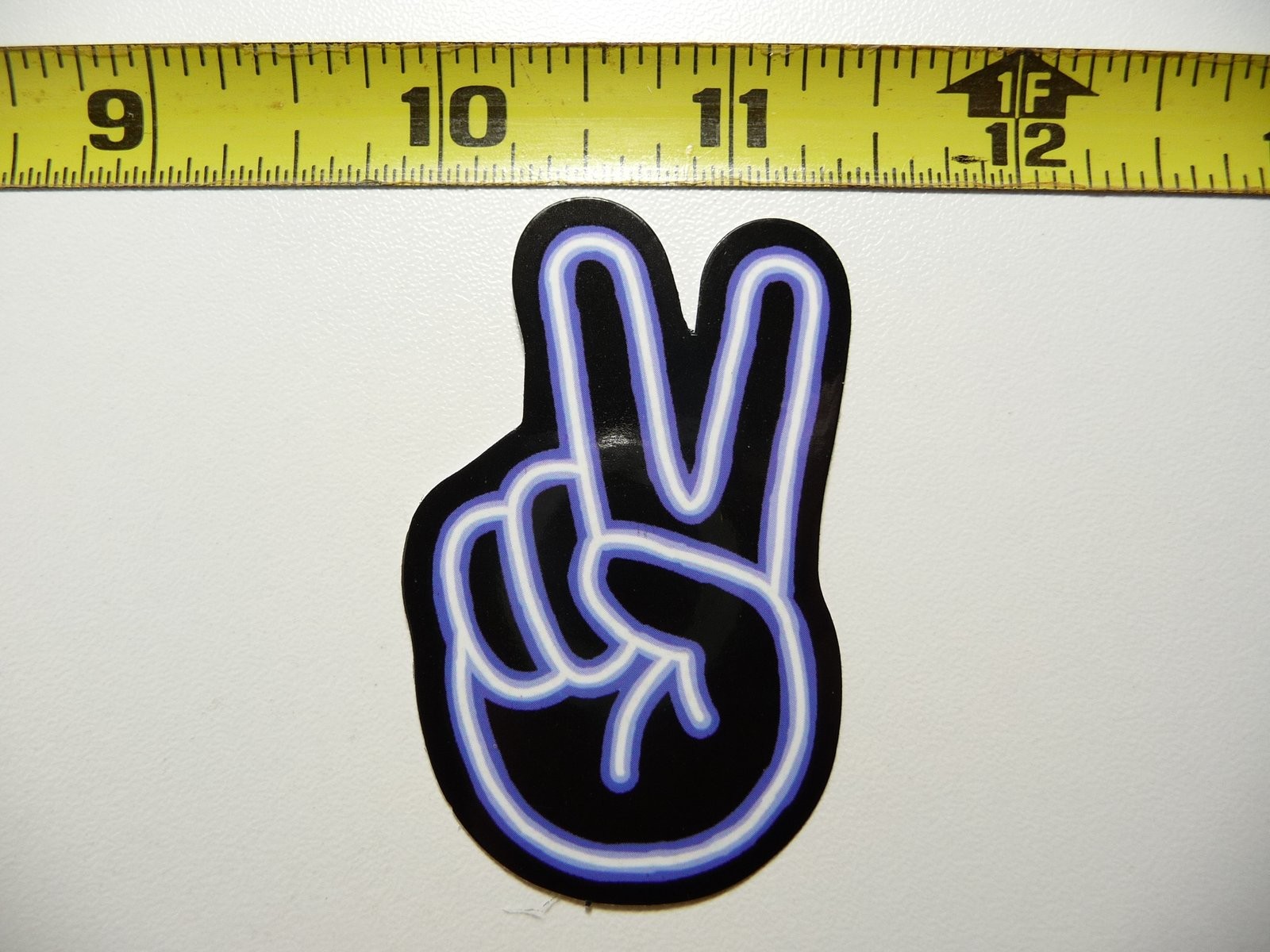 Colorful Neon Two Fingers Funny Sticker Decal
