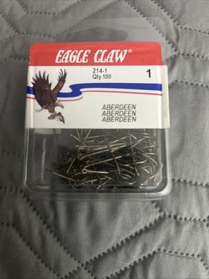 100 Eagle Claw Hooks QTY 100 #1  214-1