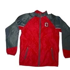 Ohio State The Oval Red & Gray Full-Zip Windbreaker Jacket Men's Size S OSU