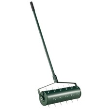 Green Manual Lawn Aerator 530mm for a Lush Lawn, Long Non slip Handle