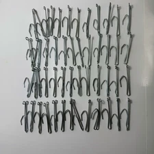 Lot of 50 Vintage 3" Metal Curtain Hooks Slip On Drapery Pins Pleat Pinch Drapes