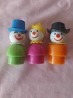 Vintage Fisher Price Little People Clown Figures Lot of 3 circus clowns , 2 inch