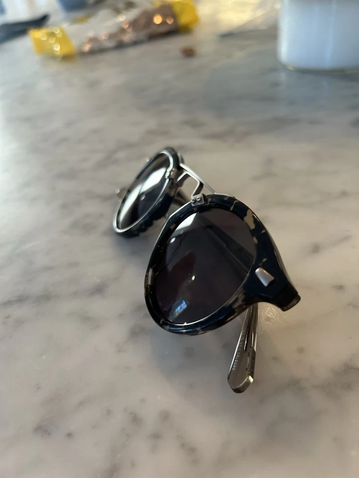 Krewe St Louis II Sunglasses In Black And White Tortoise & Gray Lenses - Image 2 of 4