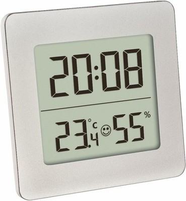 TFA Dostmann Digitales Thermo-Hygrometer, Innentemperatur, Luftfeuchtigkeit, Uhr