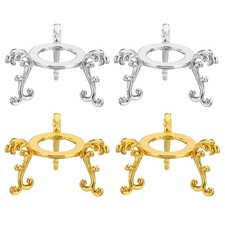 4pcs Crystal Ball Stand Sphere Display Stand for 80 to 100mm Balls Golden Silver