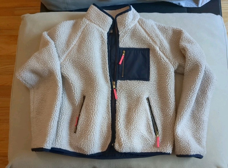 Crewcuts Girls 12 Natural Sherpa Fleece Jacket Spring Fall Pockets
