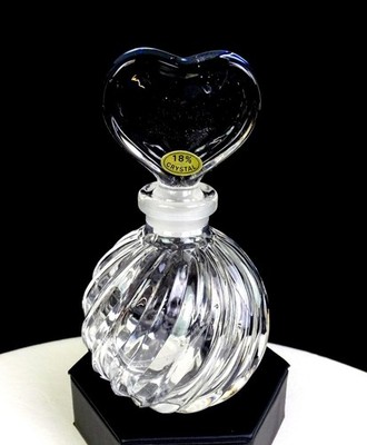 Teleflora Japanese Crystal Spiral Body Heart Stopper 5 1/2'' Perfume Bottle 1970s
