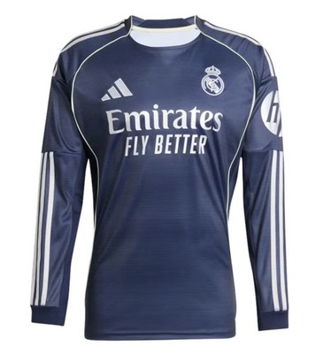 Adidas Real Madrid Long Sleeve 2025/26 Away Soccer Football Jersey
