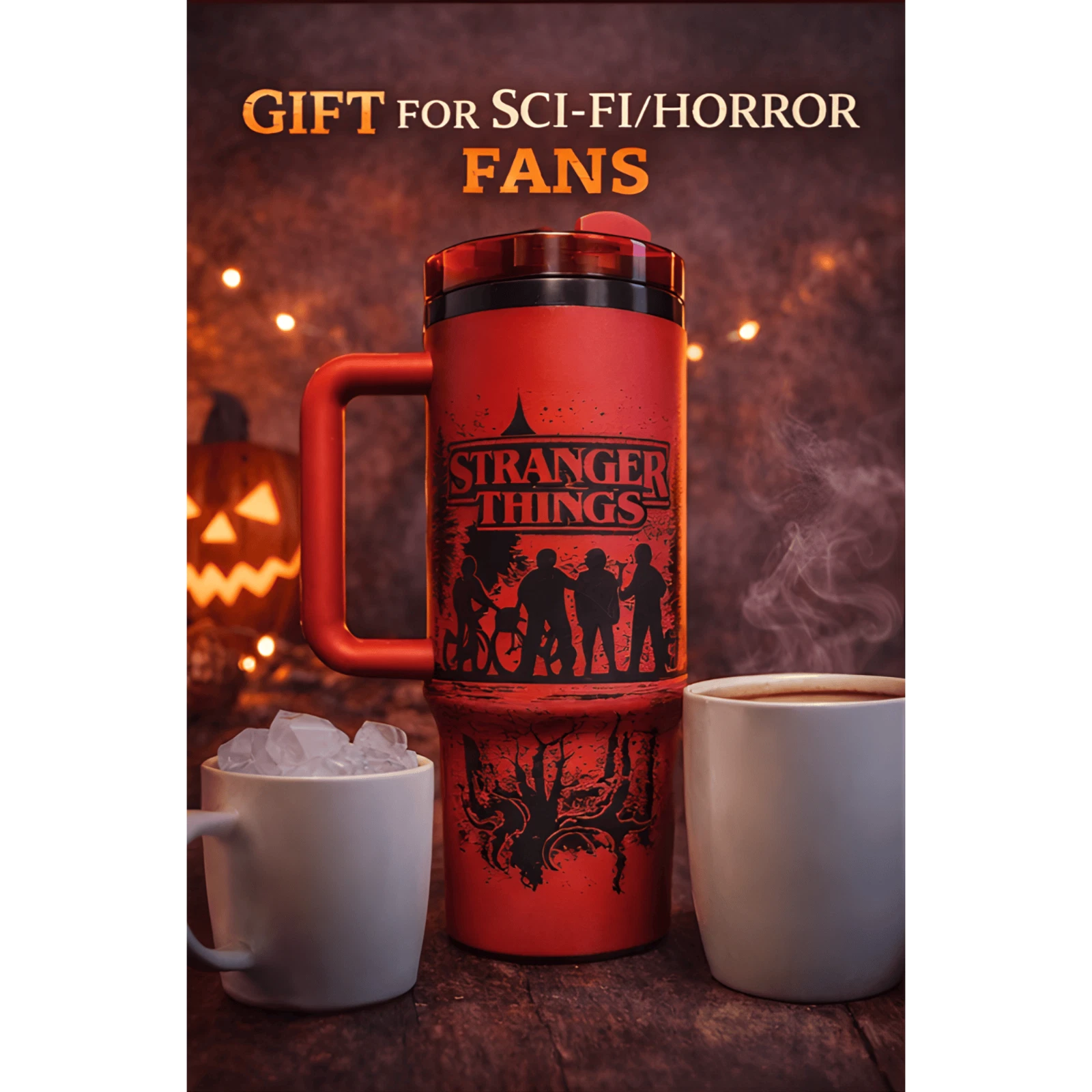 Stranger Things Inspired 40 oz Tumbler | Red & Black