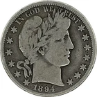 1894-O Barber Silver Half Dollar in a SAFLIP® - Fine- (VG+)