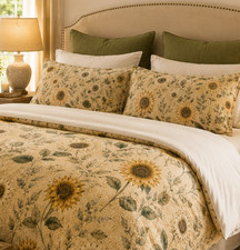 Sunflower Duvet Cover Set 1 Vintage Botanical Floral Cottagecore Bedding
