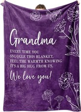 Grandma Birthday Gifts, Flannel Blanket Gifts for 50 x 60 inch, Purple
