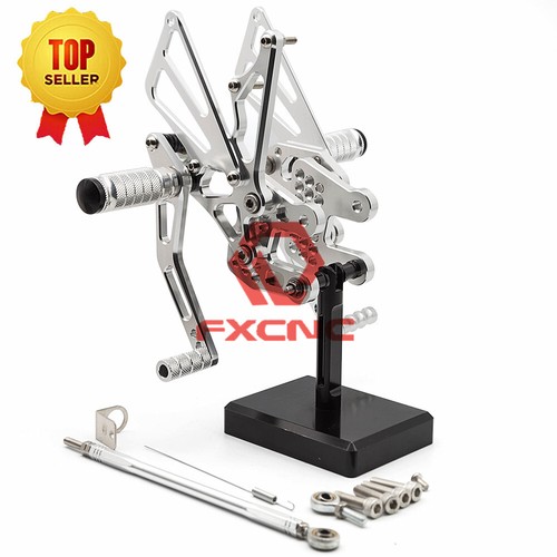 For Suzuki GSXR1000 K7 K8 2007-2008 CNC Front Rearset Foot Peg Rest Pedal Silver - Picture 13 of 15