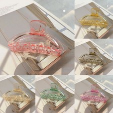 Women Transparent Hair Claw Crab Clip Elegant Large Hairpin Barrettes Headwear