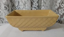 Vintage USA Pottery #404 Footed Yellow Planter Florist Vase NICE!