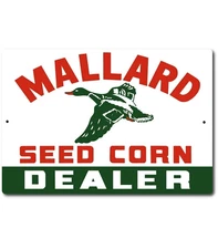 Farm Sign MALLARD SEED CORN Tin Sign Farm Country  Farmhouse Decor Farmer Gifts