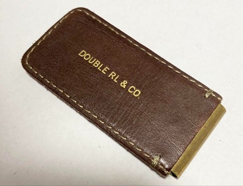 RRL RALPH LAUREN Men's Money Clip Leather Military Brown Logo stylish USED - Picture 8 of 8