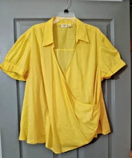 Bright Yellow Cato Woman Size 26/28W Women'sFashion Blouse