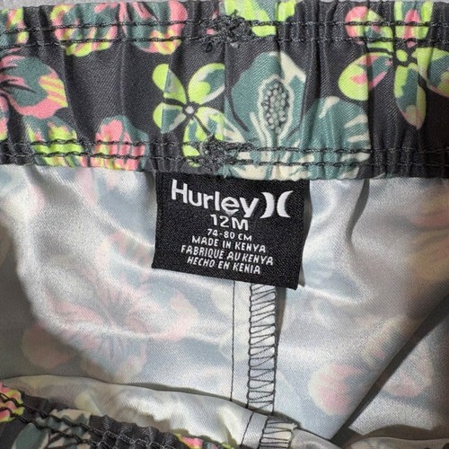 Hurley Baby 12M Infant Toddler Swim Shorts Rashguard 2-piece Yellow Gray UPF 50+ - Picture 6 of 7