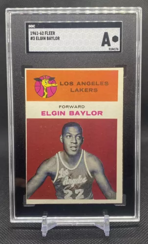1961-62 Fleer Elgin Baylor RC SHC Authentic Beautiful, Sharp!