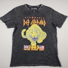 Def Leppard Shirt Mens L Pyromania 1983 United States Tour Reprint Concert Tee