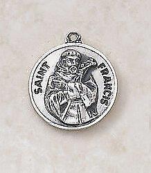 Best Patron Saint Francis Sterling Medal Size .75 in Dia comes with 24 in Chain - Afbeelding 1 van 1
