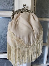 Abendtasche oder Deko Tasche Nostalgie wie neu champagnerfarben