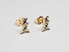 18K Gold Plated Star Stud Earrings, Double Star Stud, Multi-color Stud Earrings