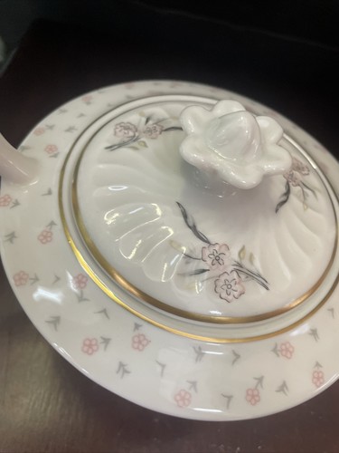 syracuse china pink floral flowers Elizabeth Covered Sugar And Creamer Set - Picture 2 of 12