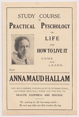 Antike Psychologin Anna Maud Hallam Studiengang Werbung Faltblatt
