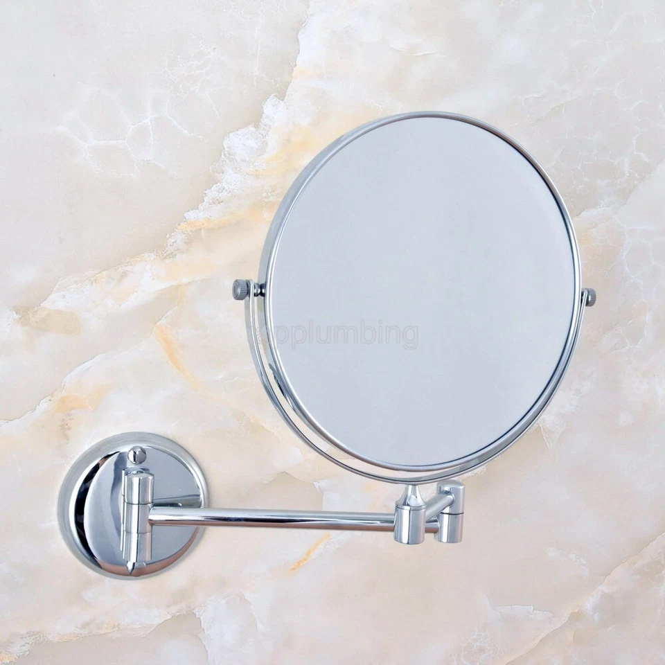 Chrome Wall Mount Makeup Mirror 8 Inch 1X 3X Magnifying Double Sided Mirror - Image 4 of 4