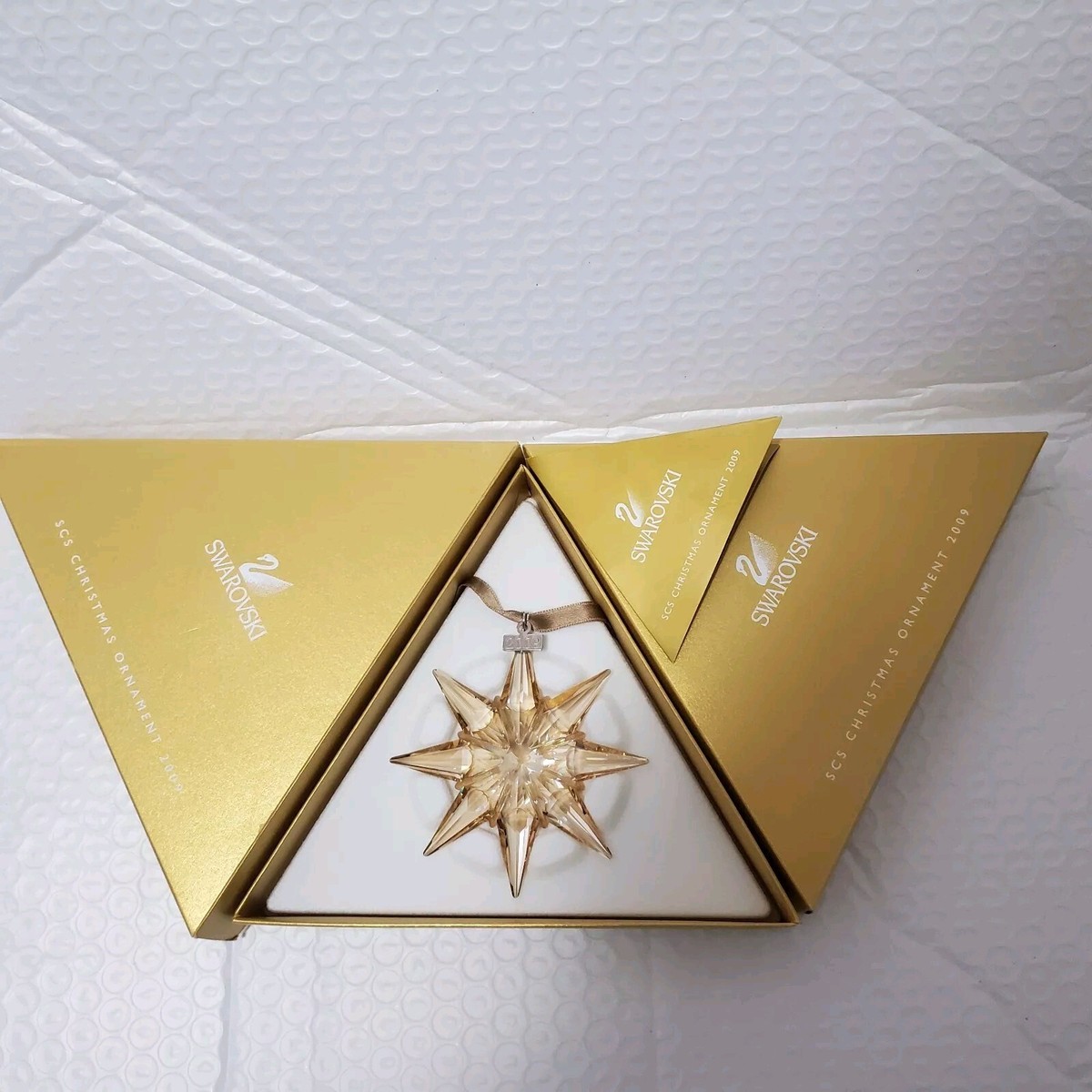 Swarovski 2009 Annual Edition LARGE GOLD Star/Snowflake/Christmas