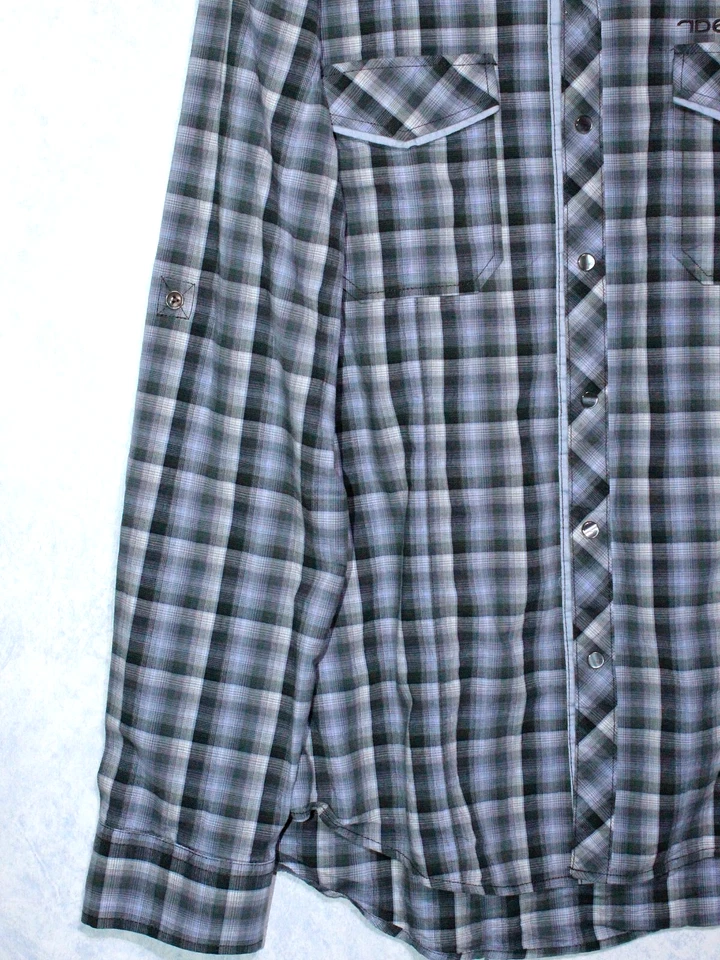 Camisa 7 Diamantes Para Hombre 2XL Multicolor A Cuadros Manga Larga Abotonada Perla A Presión Foto 4 de 4