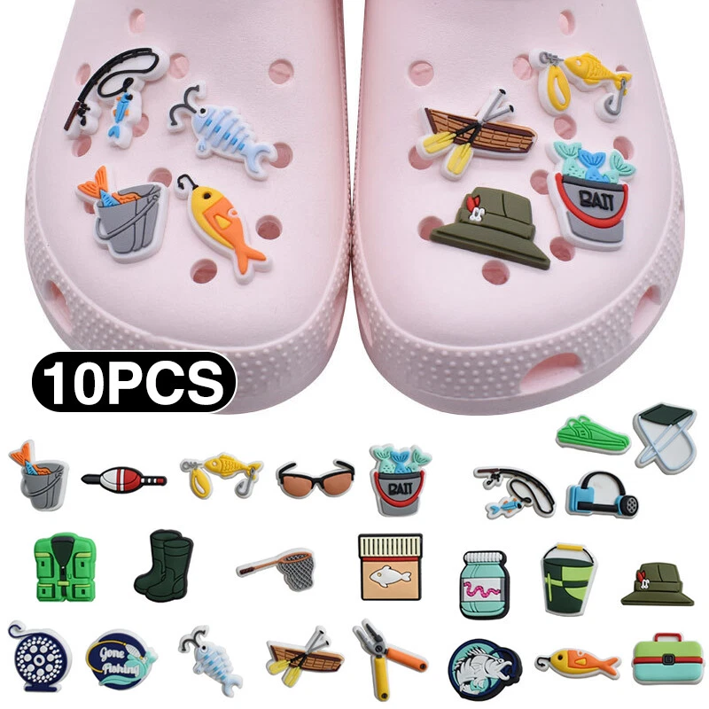 Fishing Shoe Charms Shoes Buckle PVC Shoe Decoration for Croc