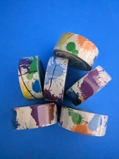6 Pack Duck Tape Ducklings Rainbow Paint Splatter Mini Rolls .75" X 180" Duct