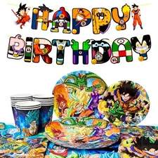 Dragon Ball Z Party Decoration Dragon Ball Party Supplies Goku Plates Cup Banner