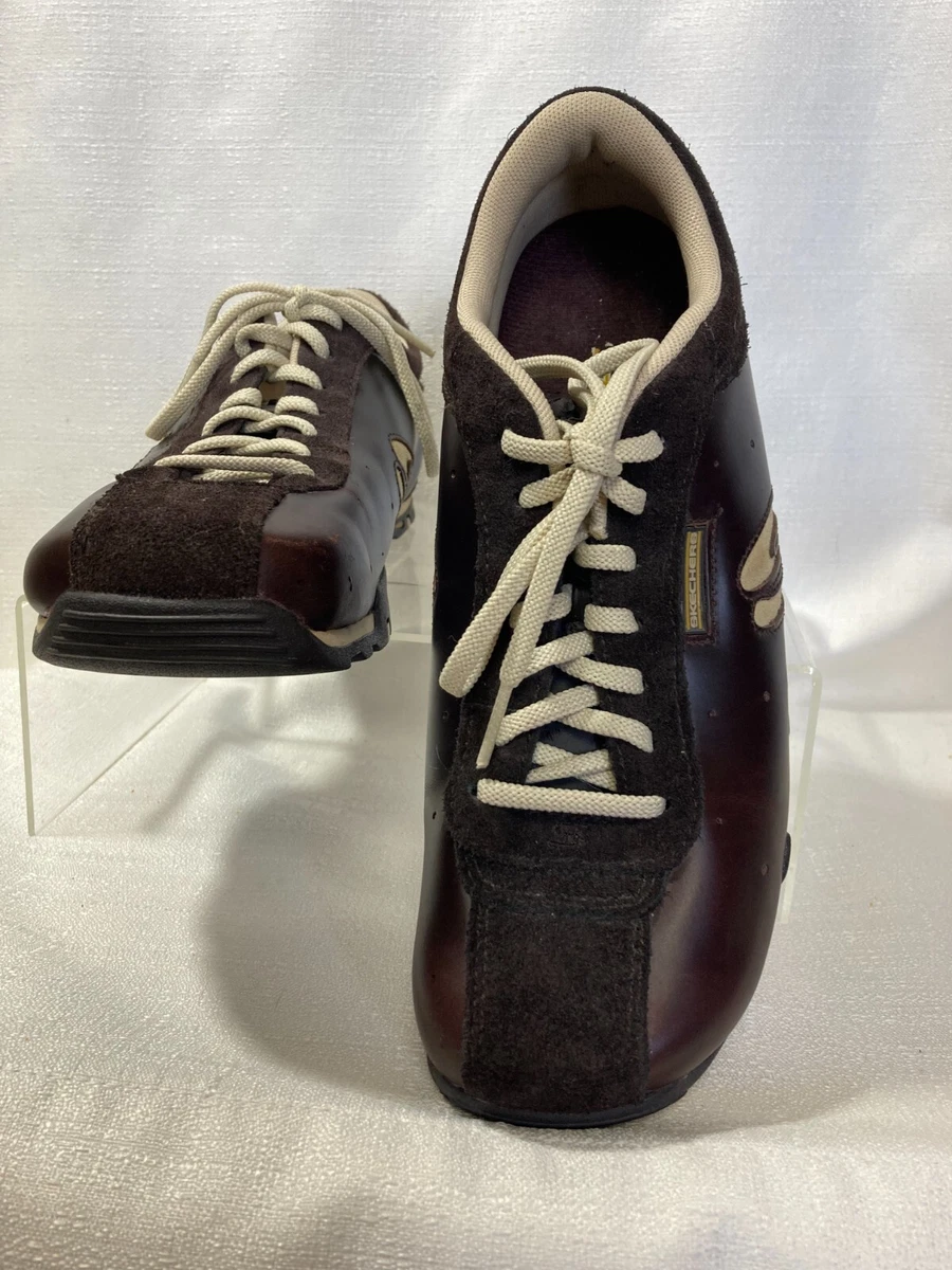chocolate suede leather oxford skechers