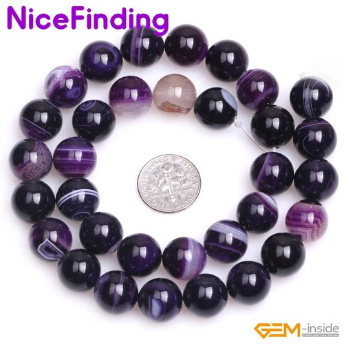 Cuentas de piedra de ágata Sardonyx púrpura natural para hacer joyas 6 mm 8 mm 10 mm-14 mm - Imagen 18 de 33