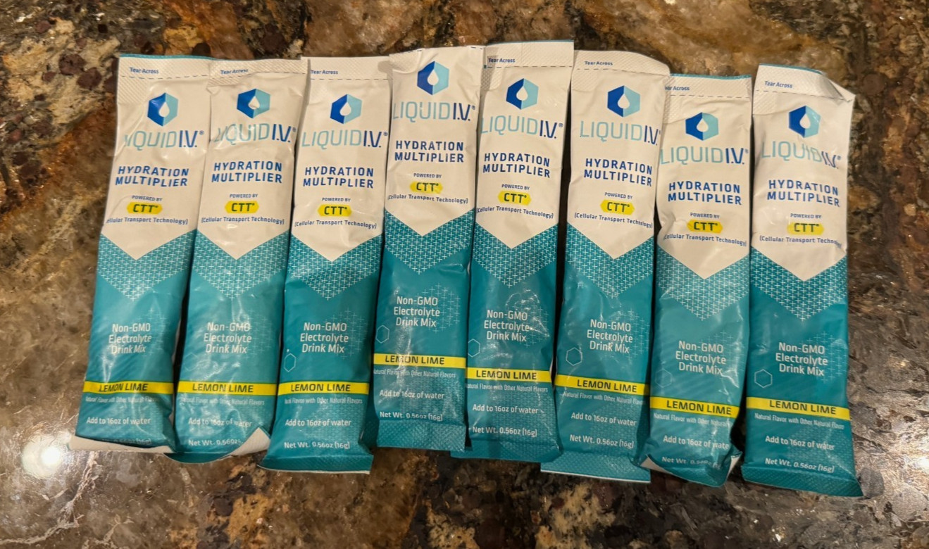 8 Sticks - Liquid IV Hydration Multiplier - Lemon Lime | Electrolyte Powder