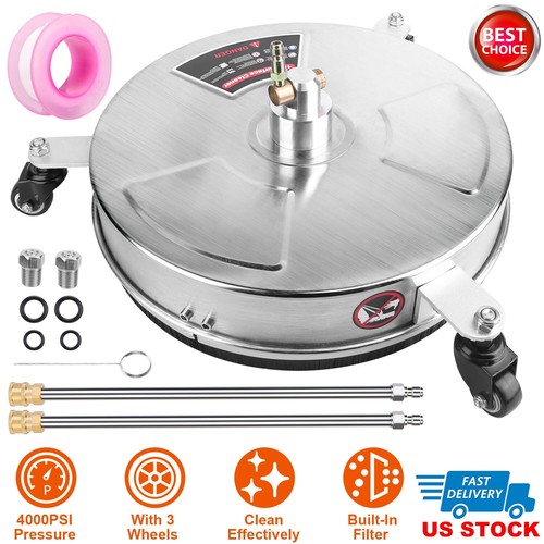 15in High Pressure Washer Disc Surface Cleaner 4000 PSI for Driveway