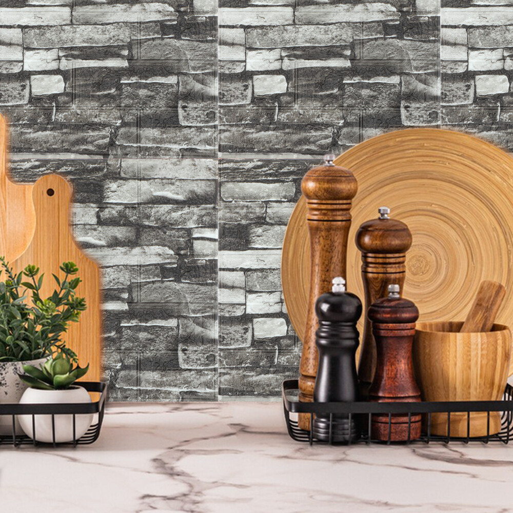 40 Pcs 3D Wallpaper Self Stick Tiles Adhesive Cultural Brick eBay