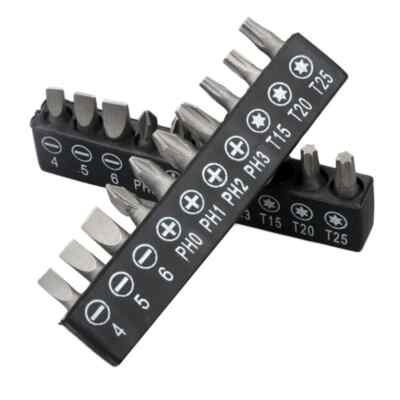 10x Bit Set Torx Bits PH0 PH1 PH2 PH3 T15 T20 T25 4 5 6 Schraubendreher Bit-Satz