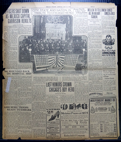 1914 Newspaper Front Page - Mexican Revolution, Huerta's Troop In Mutiny - Picture 3 of 4